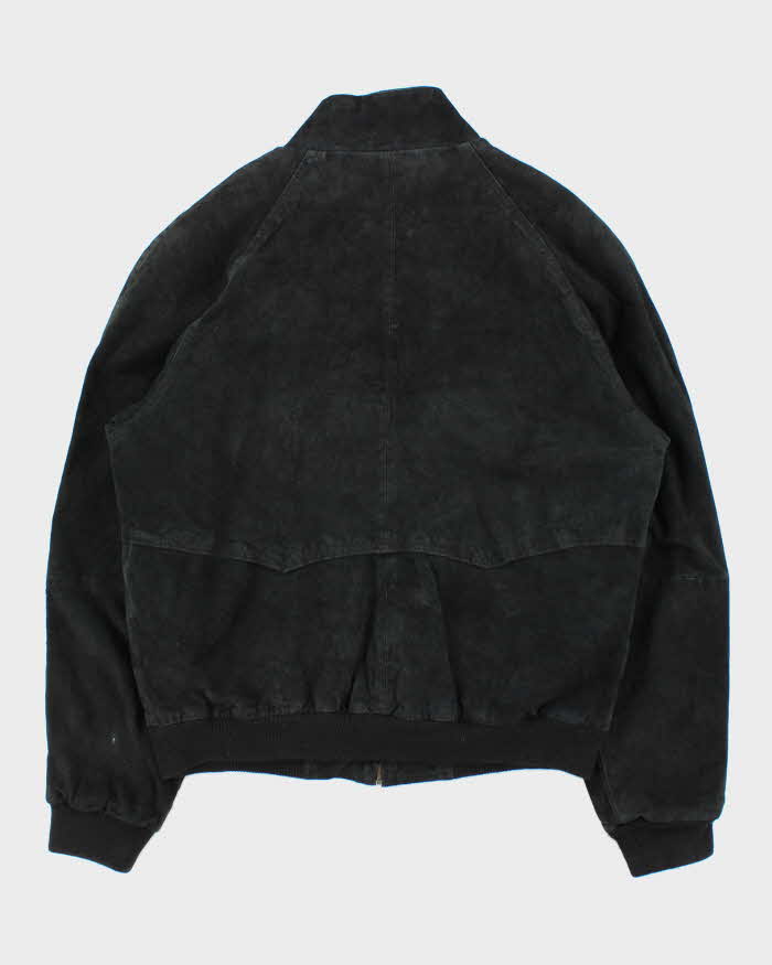 Vintage Y2K 00s DeerSkin Trading Post Quilt Lined Suede Bomber Jacket - M