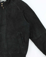 Vintage Y2K 00s DeerSkin Trading Post Quilt Lined Suede Bomber Jacket - M