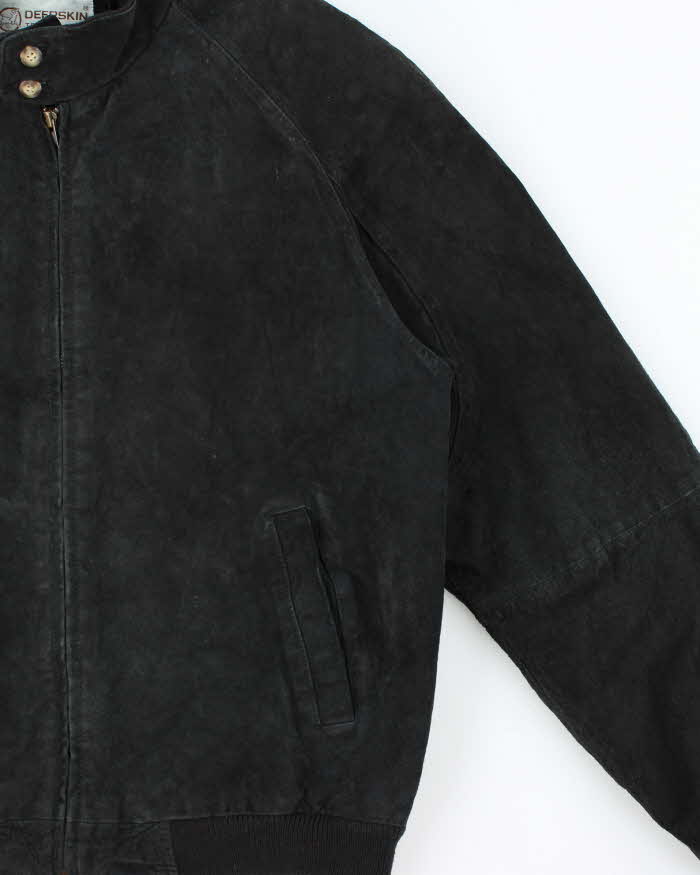 Vintage Y2K 00s DeerSkin Trading Post Quilt Lined Suede Bomber Jacket - M