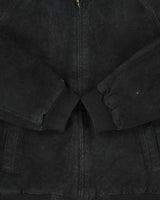 Vintage Y2K 00s DeerSkin Trading Post Quilt Lined Suede Bomber Jacket - M