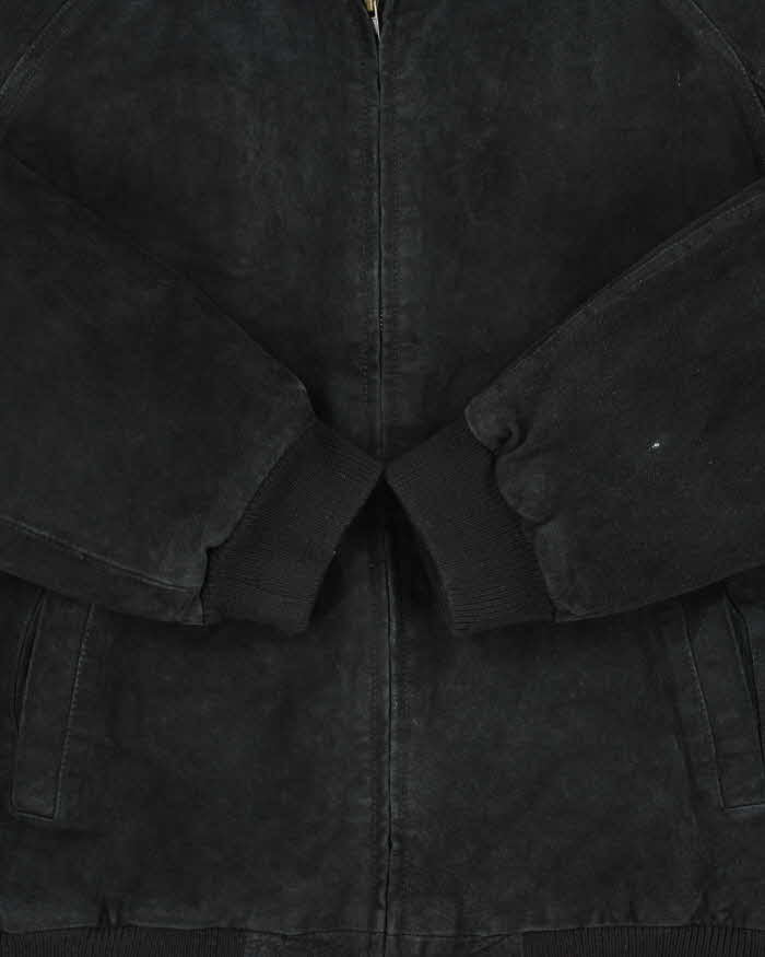 Vintage Y2K 00s DeerSkin Trading Post Quilt Lined Suede Bomber Jacket - M