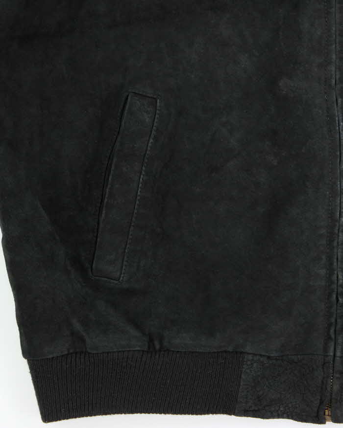 Vintage Y2K 00s DeerSkin Trading Post Quilt Lined Suede Bomber Jacket - M