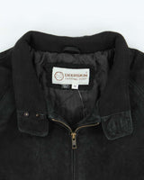 Vintage Y2K 00s DeerSkin Trading Post Quilt Lined Suede Bomber Jacket - M