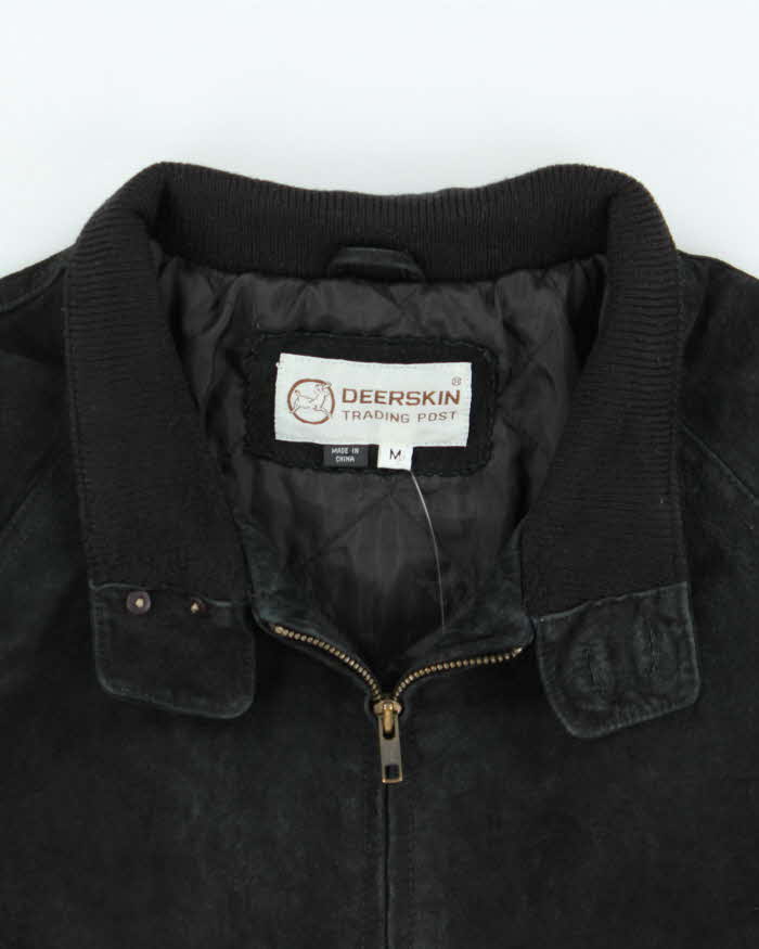 Vintage Y2K 00s DeerSkin Trading Post Quilt Lined Suede Bomber Jacket - M