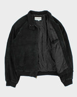 Vintage Y2K 00s DeerSkin Trading Post Quilt Lined Suede Bomber Jacket - M