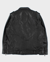 DSWT Vintage Y2K 00s Danier Calfskin Leather Cafe Racer Moto Jacket - XXL