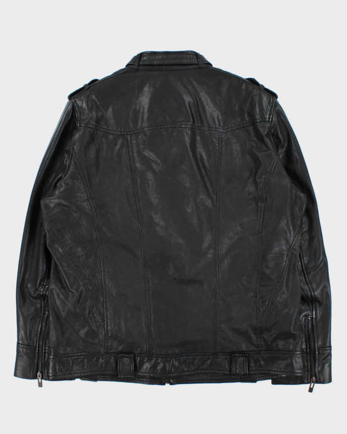 DSWT Vintage Y2K 00s Danier Calfskin Leather Cafe Racer Moto Jacket - XXL