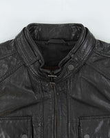 DSWT Vintage Y2K 00s Danier Calfskin Leather Cafe Racer Moto Jacket - XXL
