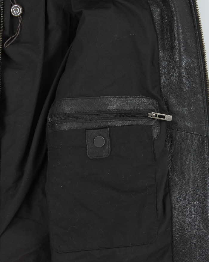 DSWT Vintage Y2K 00s Danier Calfskin Leather Cafe Racer Moto Jacket - XXL