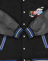 Vintage 1990s Jeff Hamilton JH Design Nascar Reversible Wool Leather Bomber Jacket - XL