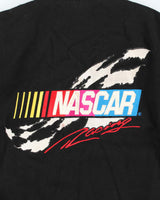 Vintage 1990s Jeff Hamilton JH Design Nascar Reversible Wool Leather Bomber Jacket - XL