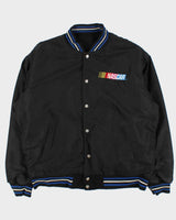Vintage 1990s Jeff Hamilton JH Design Nascar Reversible Wool Leather Bomber Jacket - XL