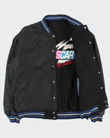 Vintage 1990s Jeff Hamilton JH Design Nascar Reversible Wool Leather Bomber Jacket - XL