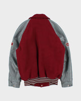 Vintage 1987 Kwalikum Grad Wool Leather Challenger Made In Canada Collared Varsity Jacket - M