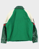 Vintage 1980s South Side Ath. Club Winner Made In Canada Wool Leather Collared Varsity Jacket - XL