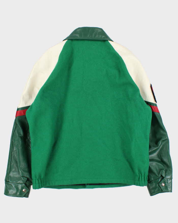 Vintage 1980s South Side Ath. Club Winner Made In Canada Wool Leather Collared Varsity Jacket - XL