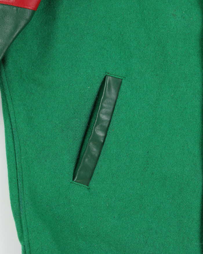 Vintage 1980s South Side Ath. Club Winner Made In Canada Wool Leather Collared Varsity Jacket - XL
