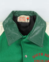 Vintage 1980s South Side Ath. Club Winner Made In Canada Wool Leather Collared Varsity Jacket - XL