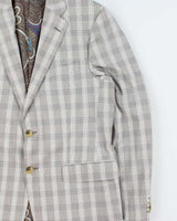 Vintage Etro Silk Blend Glen Check Single Breasted Blazer - L