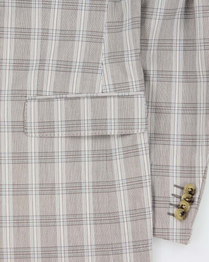 Vintage Etro Silk Blend Glen Check Single Breasted Blazer - L