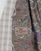 Vintage Etro Silk Blend Glen Check Single Breasted Blazer - L