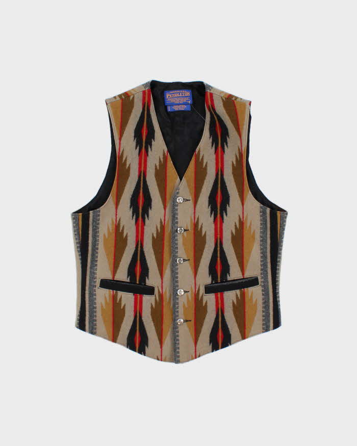 Vintage Y2K 00s Pendleton Wool Navajo Made In USA Western Waist Coat - S