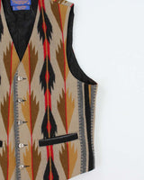 Vintage Y2K 00s Pendleton Wool Navajo Made In USA Western Waist Coat - S