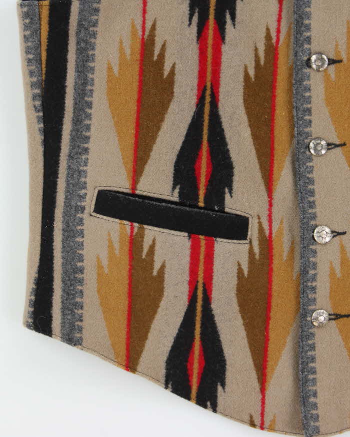 Vintage Y2K 00s Pendleton Wool Navajo Made In USA Western Waist Coat - S