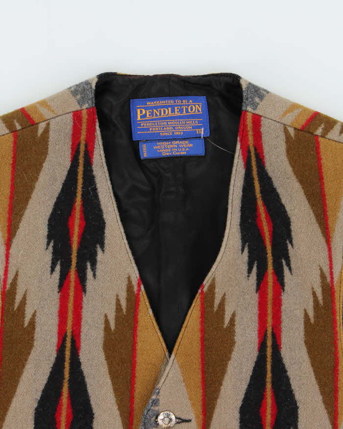 Vintage Y2K 00s Pendleton Wool Navajo Made In USA Western Waist Coat - S