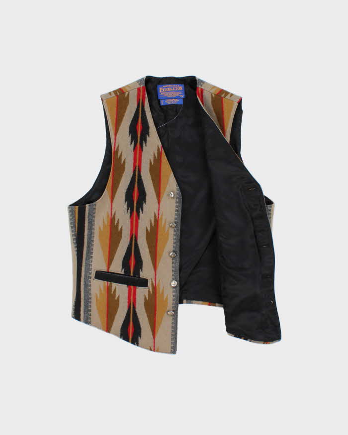 Vintage Y2K 00s Pendleton Wool Navajo Made In USA Western Waist Coat - S