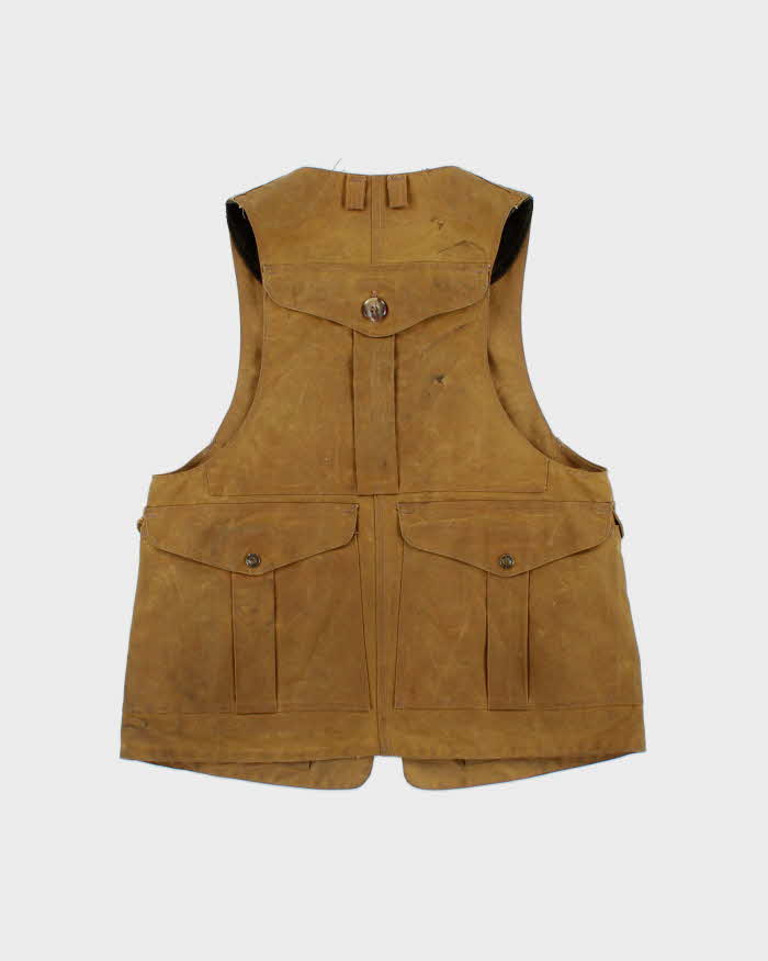 Vintage Filson Oil Tin Cloth Made In USA Tan Hunting Vest - S