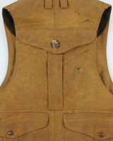 Vintage Filson Oil Tin Cloth Made In USA Tan Hunting Vest - S