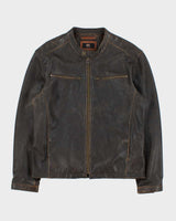 Vintage Frye Lambskin Leather Cafe Racer Moto Jacket - XL