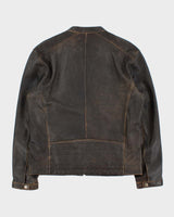 Vintage Frye Lambskin Leather Cafe Racer Moto Jacket - XL