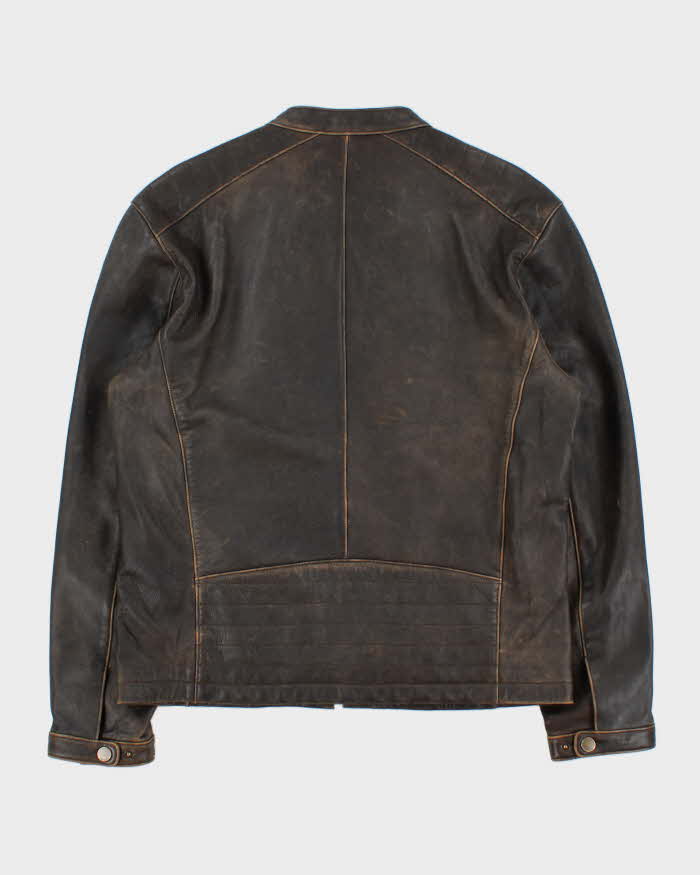 Vintage Frye Lambskin Leather Cafe Racer Moto Jacket - XL