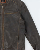 Vintage Frye Lambskin Leather Cafe Racer Moto Jacket - XL