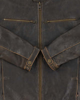Vintage Frye Lambskin Leather Cafe Racer Moto Jacket - XL