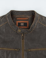 Vintage Frye Lambskin Leather Cafe Racer Moto Jacket - XL