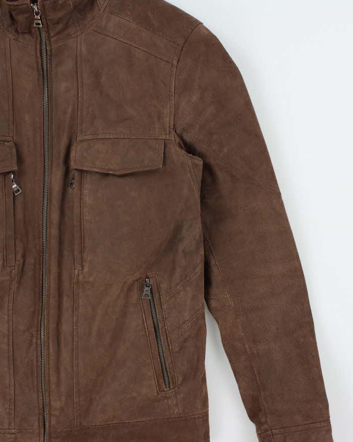 Vintage Y2K 00s Danier Thinsulate Lined Leather Cafe Racer Moto Jacket - XS