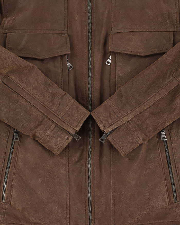 Vintage Y2K 00s Danier Thinsulate Lined Leather Cafe Racer Moto Jacket - XS