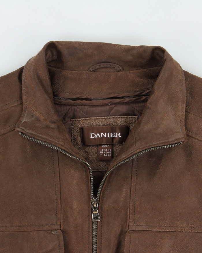 Vintage Y2K 00s Danier Thinsulate Lined Leather Cafe Racer Moto Jacket - XS