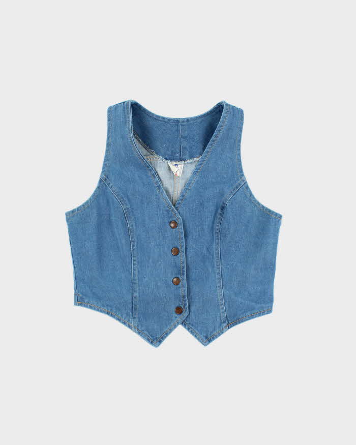 Vintage 1970s GWG Union Made In Canada Denim Waistcoat Vest - XS