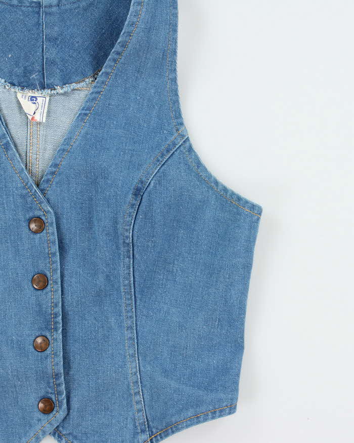 Vintage 1970s GWG Union Made In Canada Denim Waistcoat Vest - XS