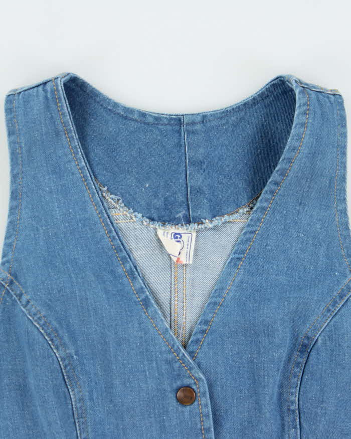 Vintage 1970s GWG Union Made In Canada Denim Waistcoat Vest - XS