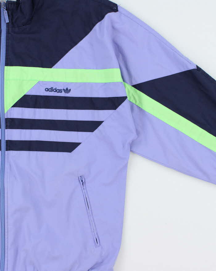 Vintage 1980s Adidas Originals Canvas Cotton Blend Classic Windbreaker Jacket - M