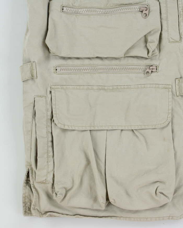 Vintage Woolrich Canvas Multi-Pocket Fisherman Utility Trail Cargo Vest - L