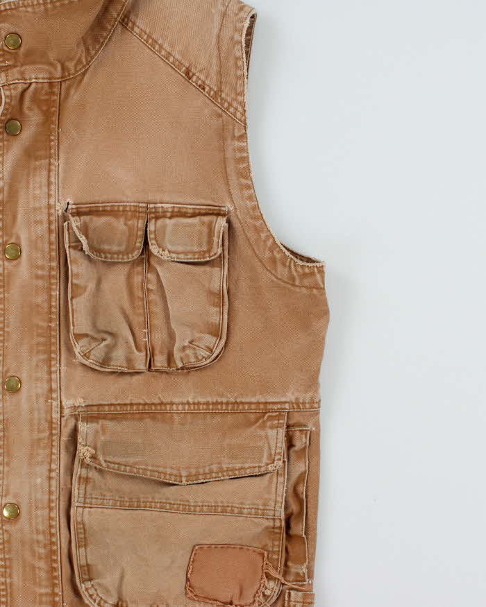 Vintage Mark's Distressed Duck Canvas Multi-Pocket Utility Workwear Vest - M