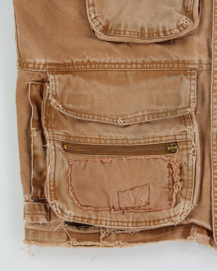 Vintage Mark's Distressed Duck Canvas Multi-Pocket Utility Workwear Vest - M