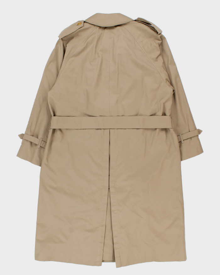 Vintage 1990s Burberry Nova Check Lined Classic Weatherproof Double Breasted Trench Coat - M