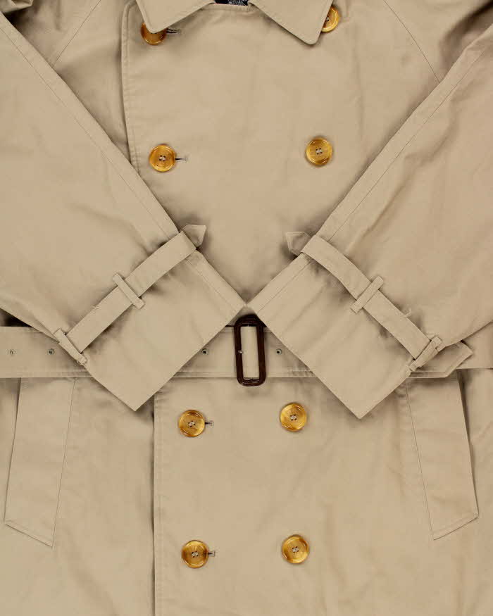 Vintage 1990s Burberry Nova Check Lined Classic Weatherproof Double Breasted Trench Coat - M